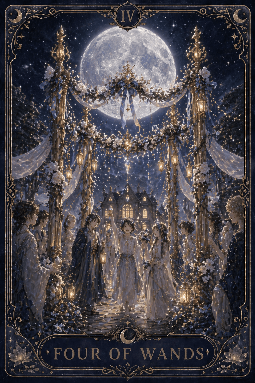 4 완드 · Four of Wands