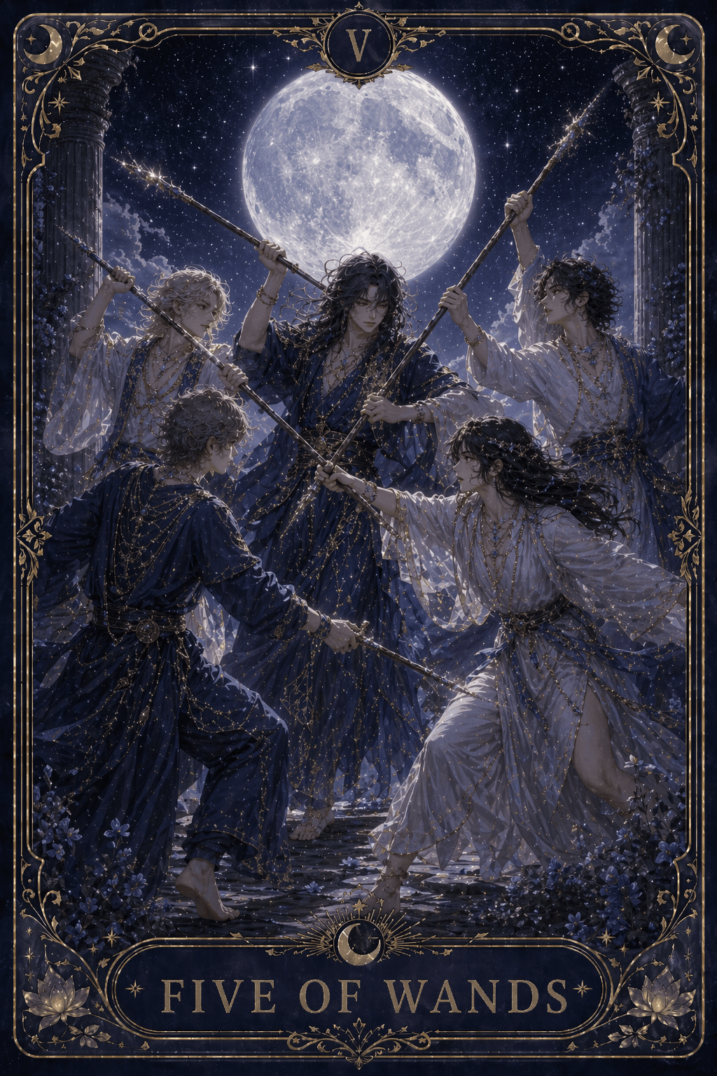 5 완드 · Five of Wands