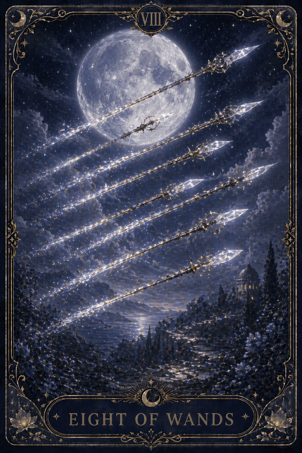 8 완드 · Eight of Wands