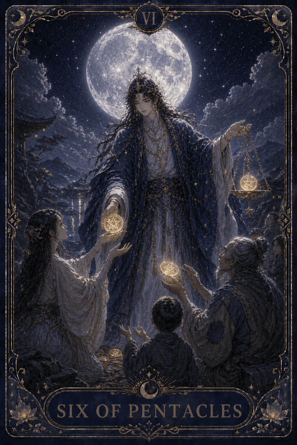 6 펜타클 · Six of Pentacles