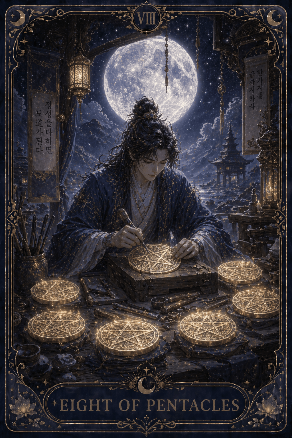 8 펜타클 · Eight of Pentacles