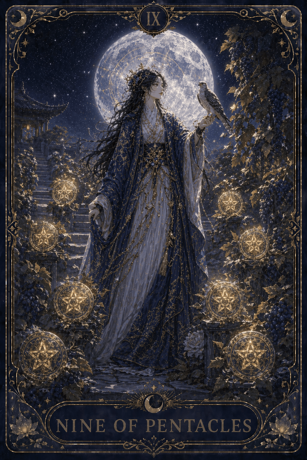 9 펜타클 · Nine of Pentacles