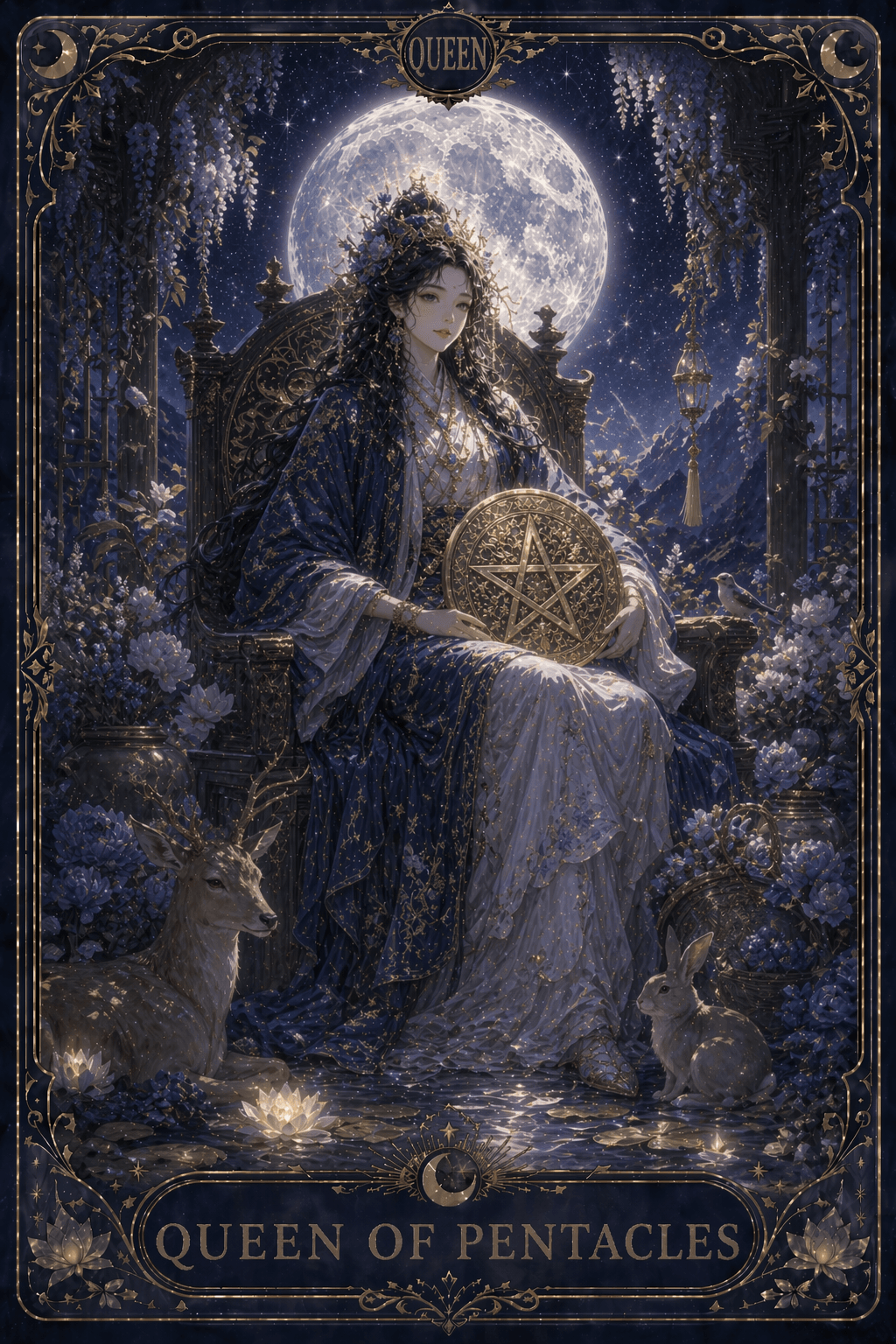 여왕 펜타클 · Queen of Pentacles