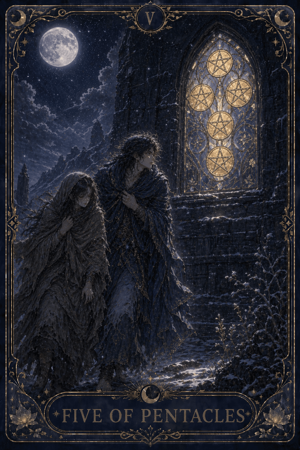 5 펜타클 · Five of Pentacles